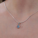 Aquamarine Small Pendant in Silver
