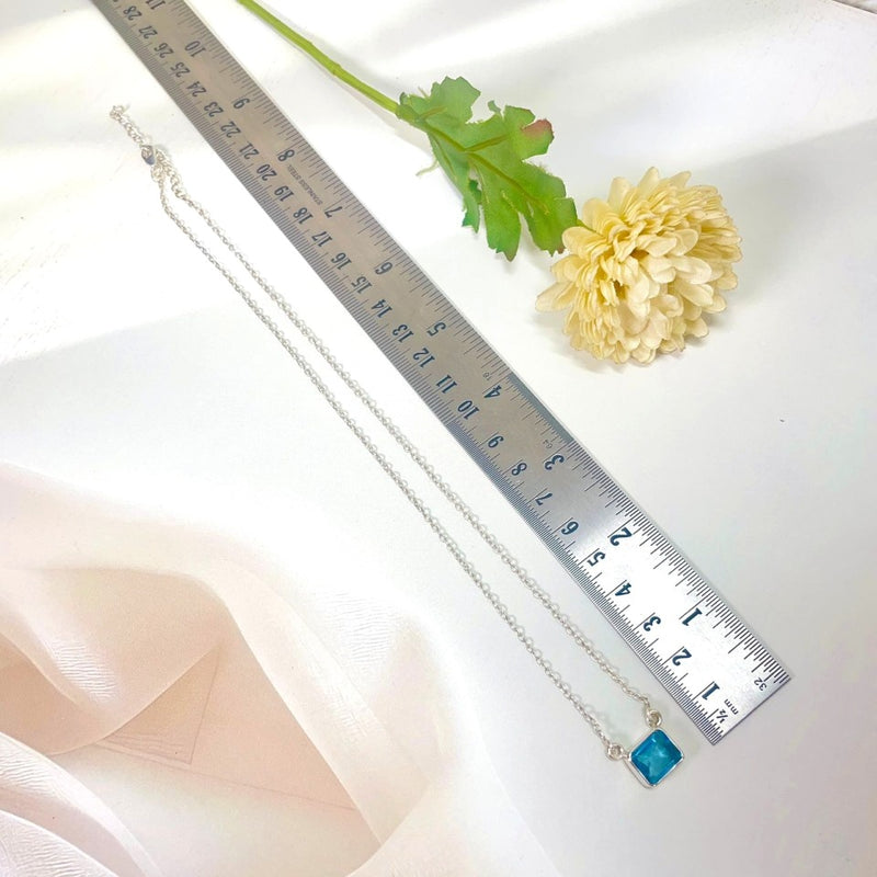 Aquamarine Necklace in Silver