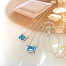 Aquamarine Necklace in Silver