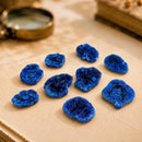 Premium Azurite baby geodes with natural deep-blue crystal cavities and sparkling druzy surfaces, associated with intuition, psychic awareness, spiritual insight and Third Eye Chakra energy