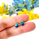 Azurite Malachite Earrings in Silver