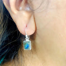 Azurite Malachite Earrings in Silver