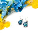 Azurite Malachite Earrings in Silver
