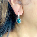 Azurite Malachite Earrings in Silver
