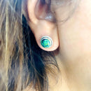 Azurite Malachite Earrings in Silver
