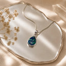 Azurite Malachite Small Pendants in Silver