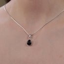 Black Tourmaline Small Pendants in Silver