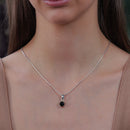 Black Tourmaline Small Pendants in Silver