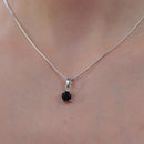 Black Tourmaline Small Pendants in Silver
