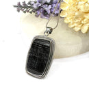 Black Tourmaline Rough Premium Pendants in Silver (Protection from Negative Energy)
