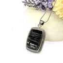 Black Tourmaline Rough Premium Pendants in Silver (Protection from Negative Energy)