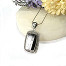 Black Tourmaline Rough Premium Pendants in Silver (Protection from Negative Energy)