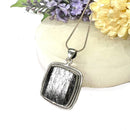 Black Tourmaline Rough Premium Pendants in Silver (Protection from Negative Energy)