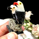 Small Crystal Birds on Pyrite Cluster (Eagles, Penguins)