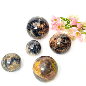 Black Moonstone Sphere (Emotional Protection & Divine Feminine)