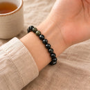 Black Obsidian Round Bead Bracelet