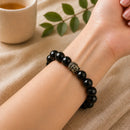 Black Onyx Round Bead Bracelet (Inner Strength)