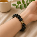Black Onyx Round Bead Bracelet (Inner Strength)