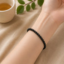 Black Onyx Round Bead Bracelet (Inner Strength)
