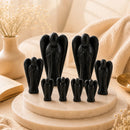 Natural Black Tourmaline angel idols by Talk to Crystals for protection, grounding, spiritual protection, shielding from negative energy and a peaceful sacred space