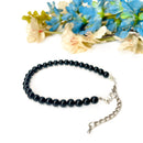Black Tourmaline Round Bead Anklet