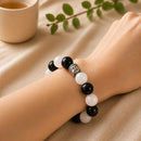 Black Tourmaline & Selenite Combo Bracelet (Meditation & Balance)