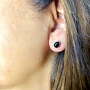 Black Tourmaline Earrings in Silver