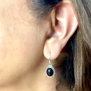 Black Tourmaline Earrings in Silver
