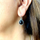 Black Tourmaline Earrings in Silver