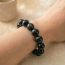 Black Obsidian Round Bead Bracelet