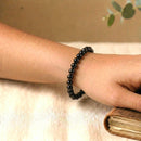 Black Obsidian Round Bead Bracelet