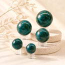 Bloodstone spheres by Talk to Crystals, available in various sizes, featuring natural healing crystals for strength, courage, vitality, resilience, grounding, and Root Chakra healing in India