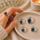 Bloodstone adjustable silver rings by Talk to Crystals featuring natural healing crystal jewellery for courage, vitality, grounding, resilience, protection, and personal strength in India.
