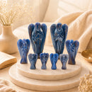 Blue Aventurine angel idols by Talk to Crystals for angelic protection, divine guidance, spiritual connection, inner peace, confidence and calm communication in sacred spaces