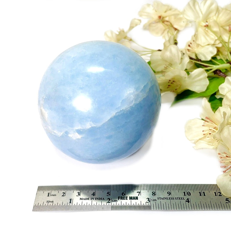 Blue Calcite Sphere (Memory & Communication)