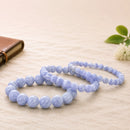 Blue Lace Agate bracelets in various bead sizes by Talk to Crystals for calm communication, public speaking, emotional calm and Throat Chakra healing