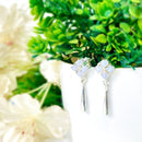 Blue Lace Agate Earrings in Silver (Calm Expression)