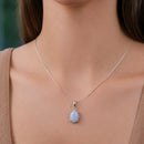 Blue Lace Agate Small Pendants in Silver (Communication)