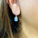 Blue Lace Agate Earrings in Silver (Calm Expression)