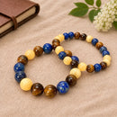 Confidence Crystal Bracelet by Talk to Crystals with Yellow Calcite, Lapis Lazuli and Tiger Eye for self-esteem, courage and willpower