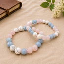Inner Peace crystal bracelet by Talk to Crystals with Rose Quartz, Howlite and Angelite for calmness, harmony, stress relief and peaceful communication