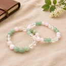 Relationship crystal bracelet by Talk to Crystals with Green Aventurine, Rose Quartz and Clear Quartz for attracting love, harmony and peaceful relationships