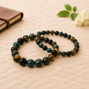 Natural crystal bracelet for energetic protection with Tiger Eye, Black Tourmaline and Bloodstone gemstones by Talk to Crystals, supporting protection, grounding, shielding from negative energy and physical vitality