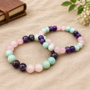 Stress Relief Bracelet by Talk to Crystals with Amethyst, Rose Quartz and Amazonite for calming the mind, easing anxiety and reducing stress