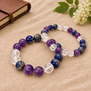 Amethyst, Lapis Lazuli and Clear Quartz Wisdom Bracelet by Talk to Crystals for wise thinking, truth, communication and decision-making