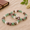 Attract Love crystal bracelet by Talk to Crystals with Green Aventurine, Rhodonite and Clear Quartz for love, emotional healing and Heart Chakra balance