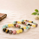 Crystal Bracelet to Balance Sugar Levels with Rhodonite, Yellow Calcite, Tiger Eye and Amazonite by Talk to Crystals