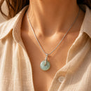 Burma Jade / Jadeite Donut Pendant in Silver (Tranquility & Good Health)