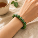 Canadian Nephrite Jade Round Bead Bracelet (Prosperity and Luck)