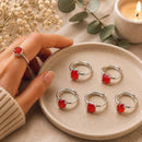 Carnelian adjustable silver rings by Talk to Crystals featuring natural healing crystal jewellery for confidence, motivation, creativity, courage, and everyday spiritual styling in India
